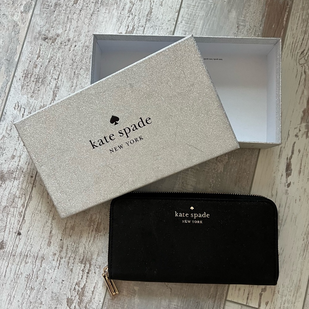 NWOT black sparkly Kate Spade Wallet
